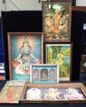 A COLLECTION OF INDIAN HINDU DEVOTIONAL PICTURES