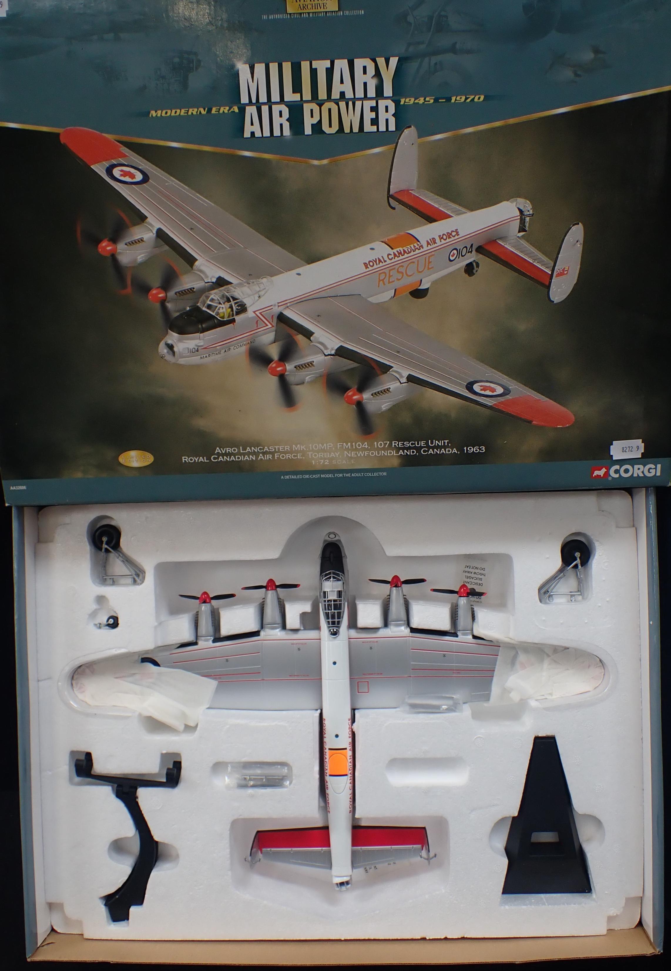 CORGI 'THE AVIATION ARCHIVE' MILITARY AIR POWER No.AA32606 AVRO LANCASTER MK.10MP (SCALE 1:72) - Image 5 of 7