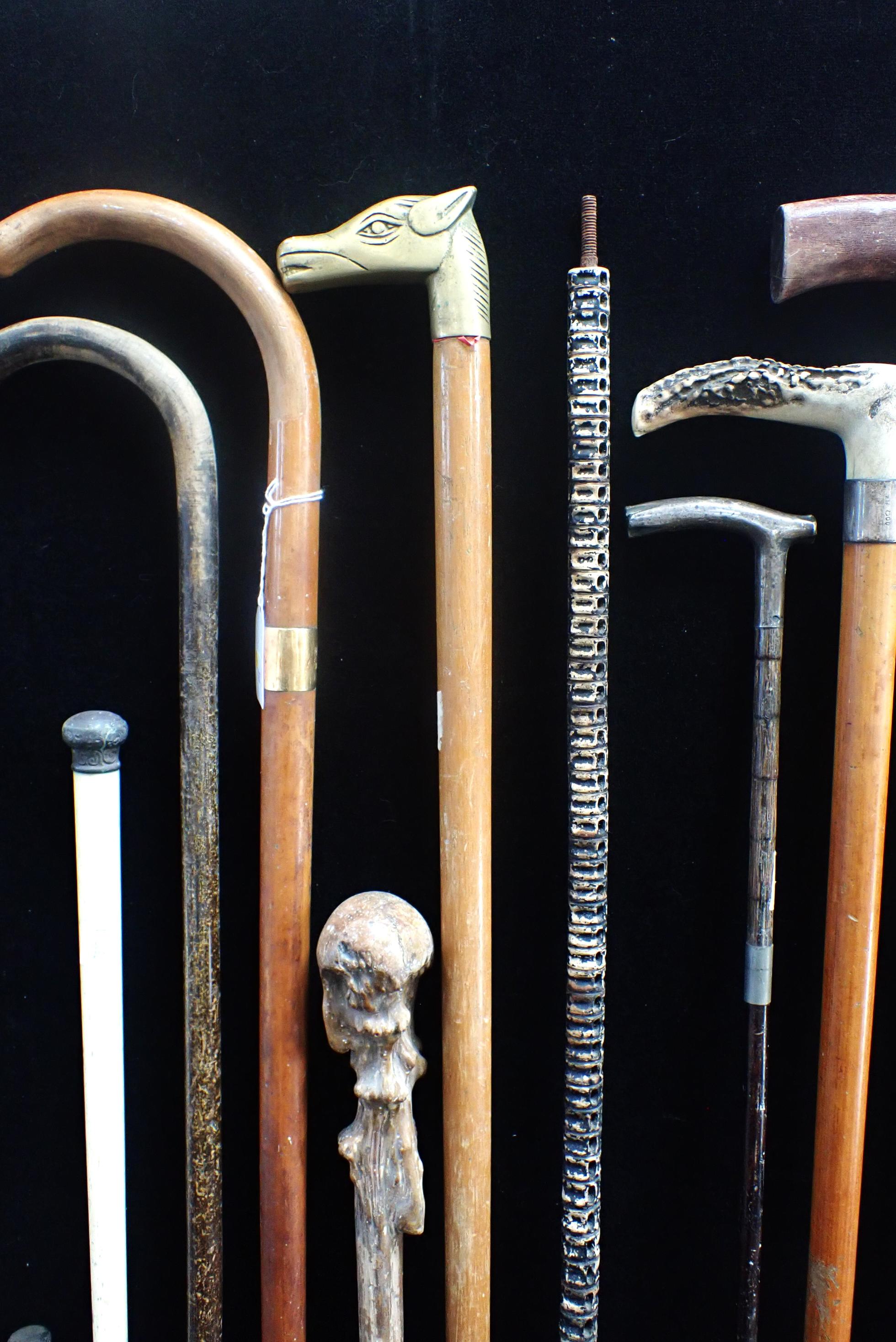 A COLLECTION OF WALKING STICKS, ONE WITH 18ct GOLD MOUNT - Image 3 of 4