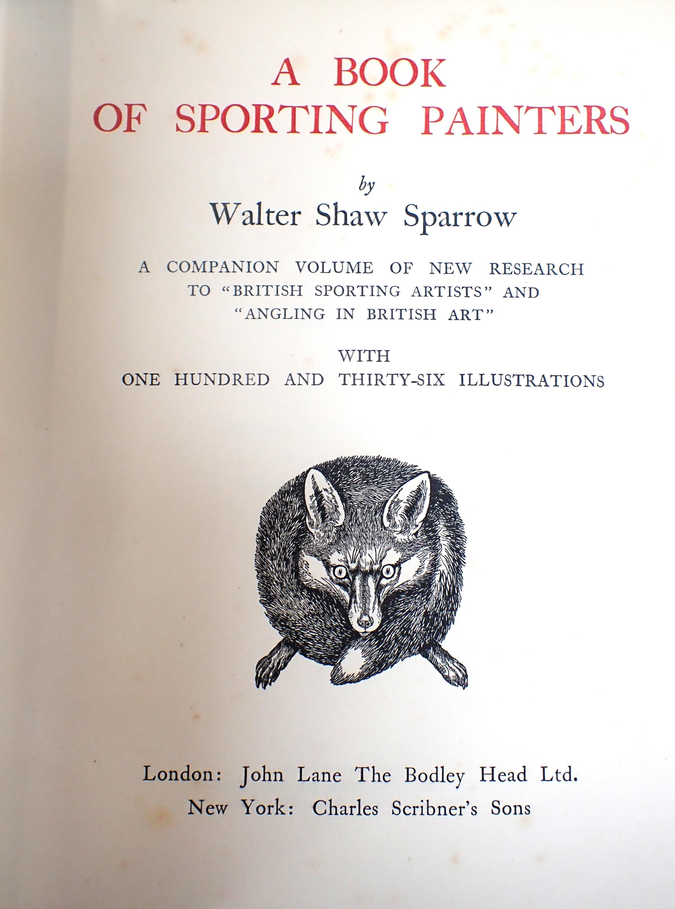 WALTER SHAW SPARROW: 'A BOOK OF SPORTING PAINTERS' - Image 2 of 3