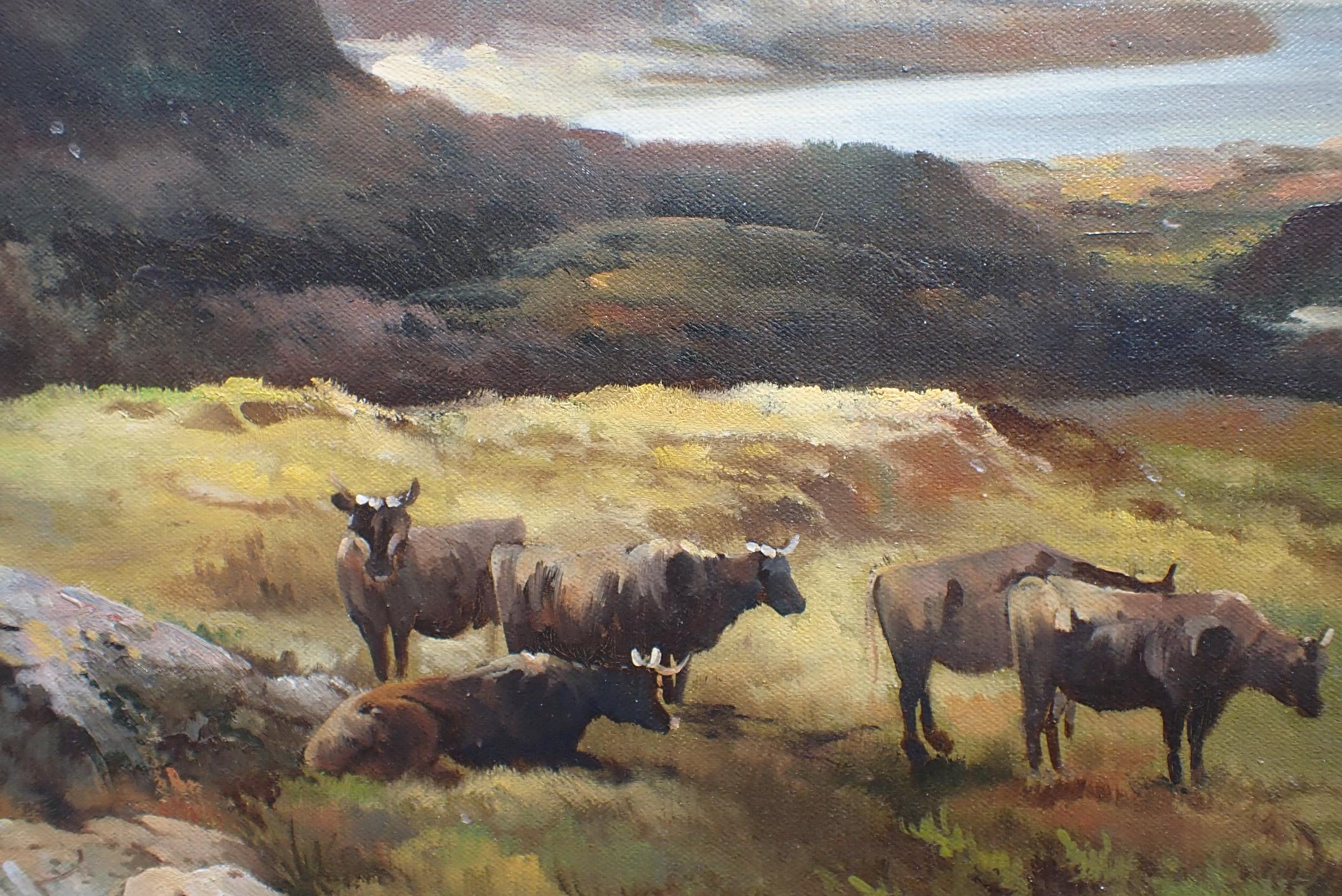 D. VOCHKO (20TH CENTURY), LOCH SCENE WITH CATTLE TO FOREGROUND - Image 2 of 3