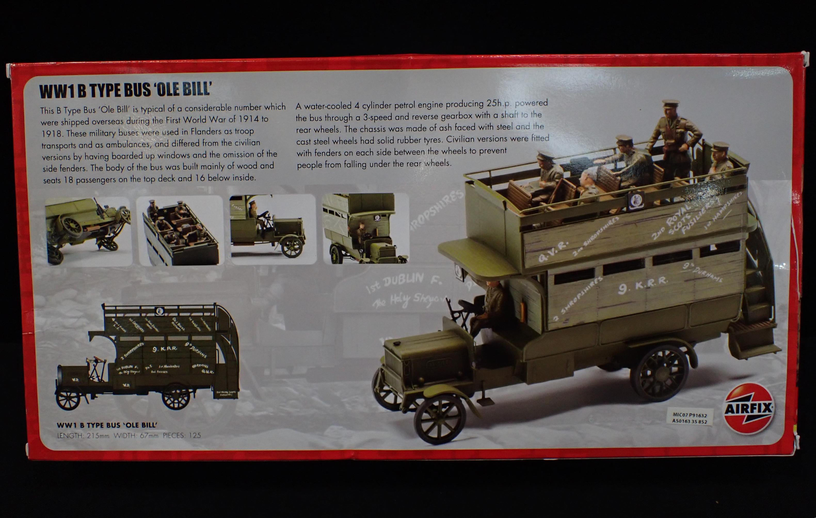 AIRFIX KIT No.A50163 WWI B TYPE BUS 'OLE BILL' - Image 3 of 5