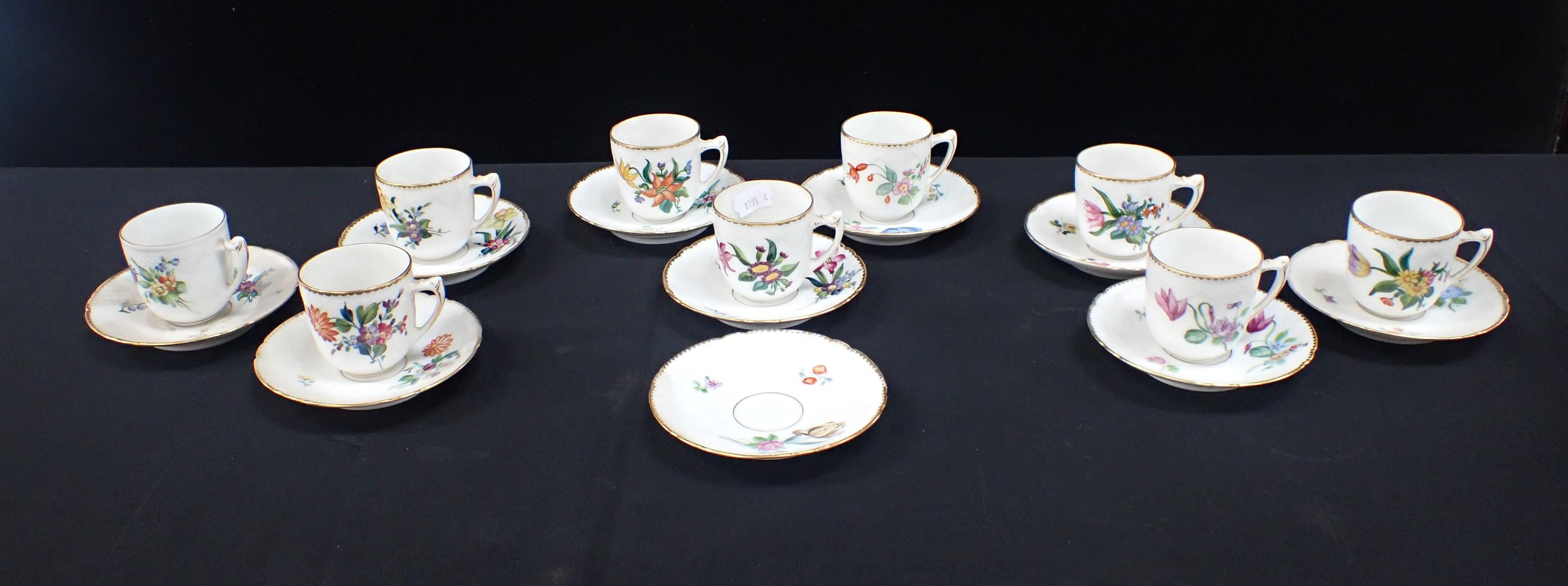 A PART SET OF BING & GRONDHAL COFFEE CUPS AND SAUCERS