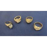 FOUR COCKTAIL RINGS