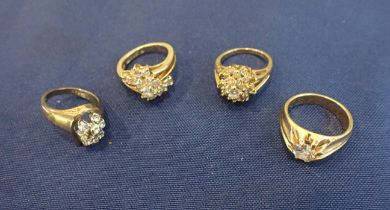 FOUR COCKTAIL RINGS