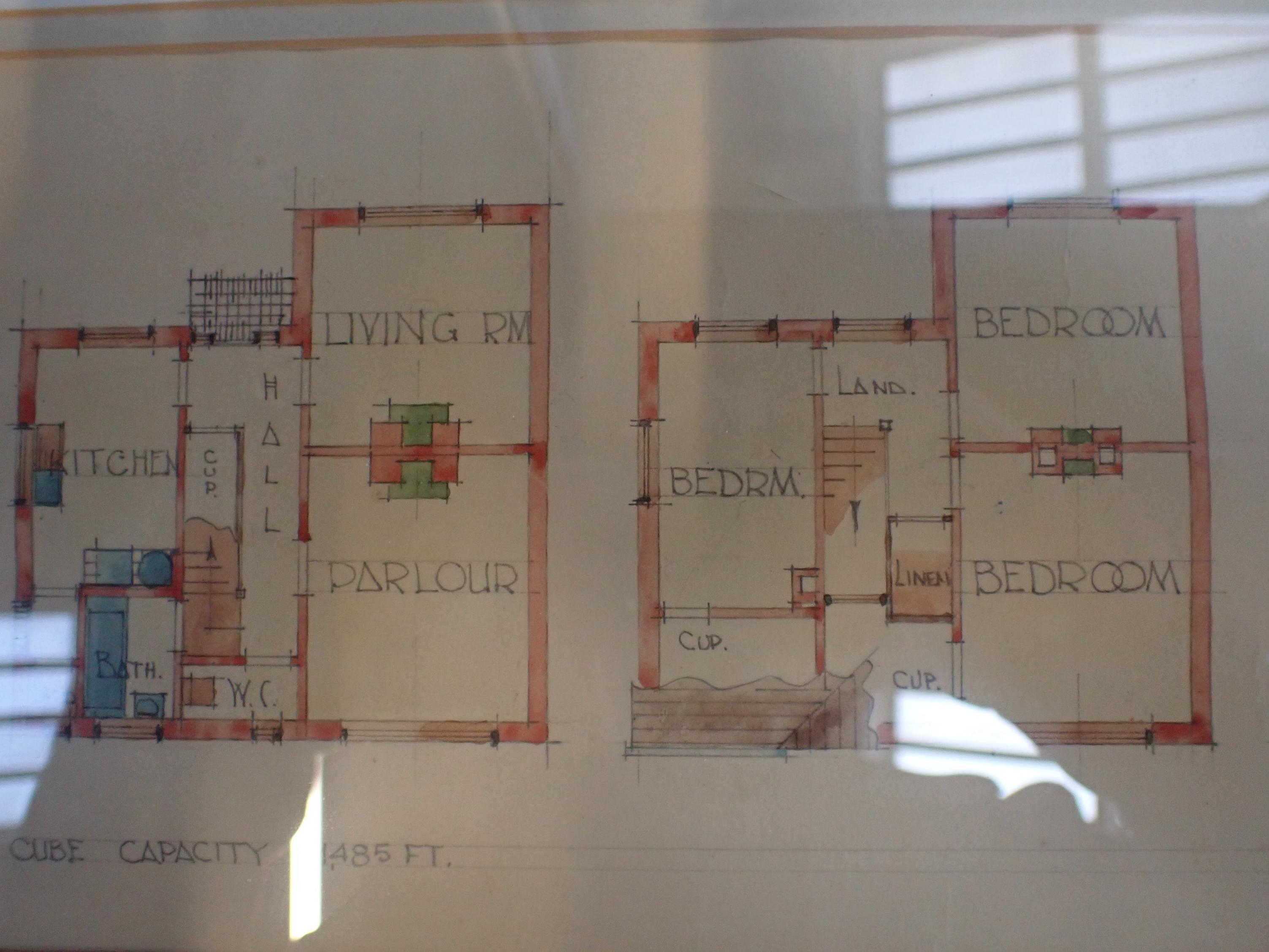 THREE FRAMED ARCHITECT'S PLANS - Image 4 of 4