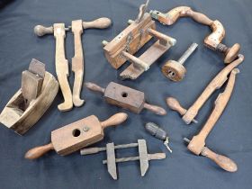 A COLLECTION OF ANTIQUE WOODWORKING TOOLS