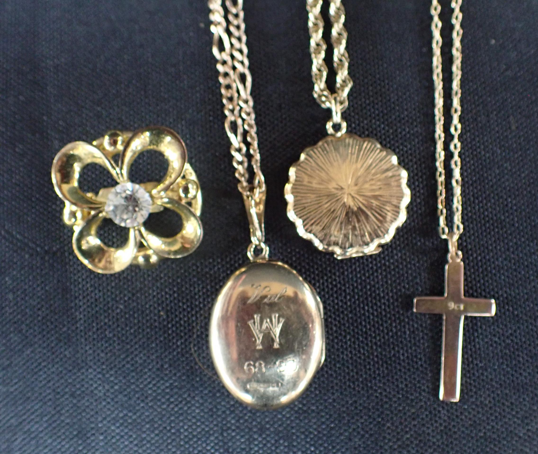 TWO 9CT GOLD LOCKETS AND CHAINS - Image 2 of 2