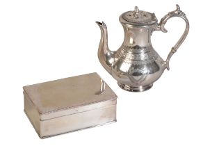 A VICTORIAN SILVER PLATED COFFEE POT