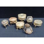 SEVEN FRENCH CAST METAL NOVELTY TRINKET BOXES