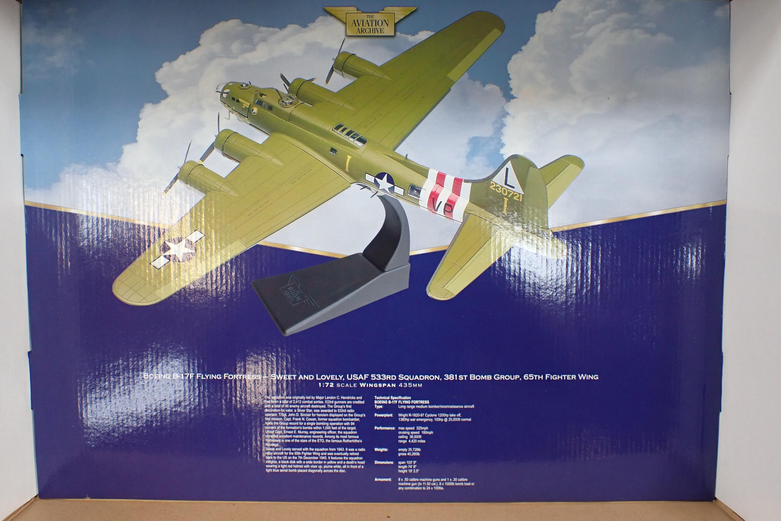 CORGI 'THE AVIATION ARCHIVE' WW2 EUROPE AND AFRICA SERIES No.AA33302 BOEING B-17F FLYING FORTRESS 'S - Image 7 of 8