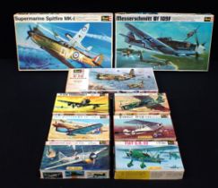 NINE BOXED 1960'S REVELL AUTHENTIC KITS MODEL PLANES