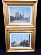 A PAIR OF COLOURED ENGRAVINGS, VENICE