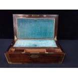 AN EARLY VICTORIAN ROSEWOOD WRITING BOX