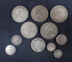 GEORGE III SHILLING 1817, AND OTHER SILVER