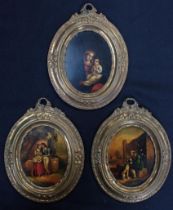 A SET OF 19TH CENTURY PAINTINGS ON TIN