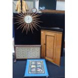 A 19TH CENTURY SATINWOOD AND EBONISED HANGING CORNER CABINET