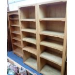 A PINE OPEN TALL BOOKCASE
