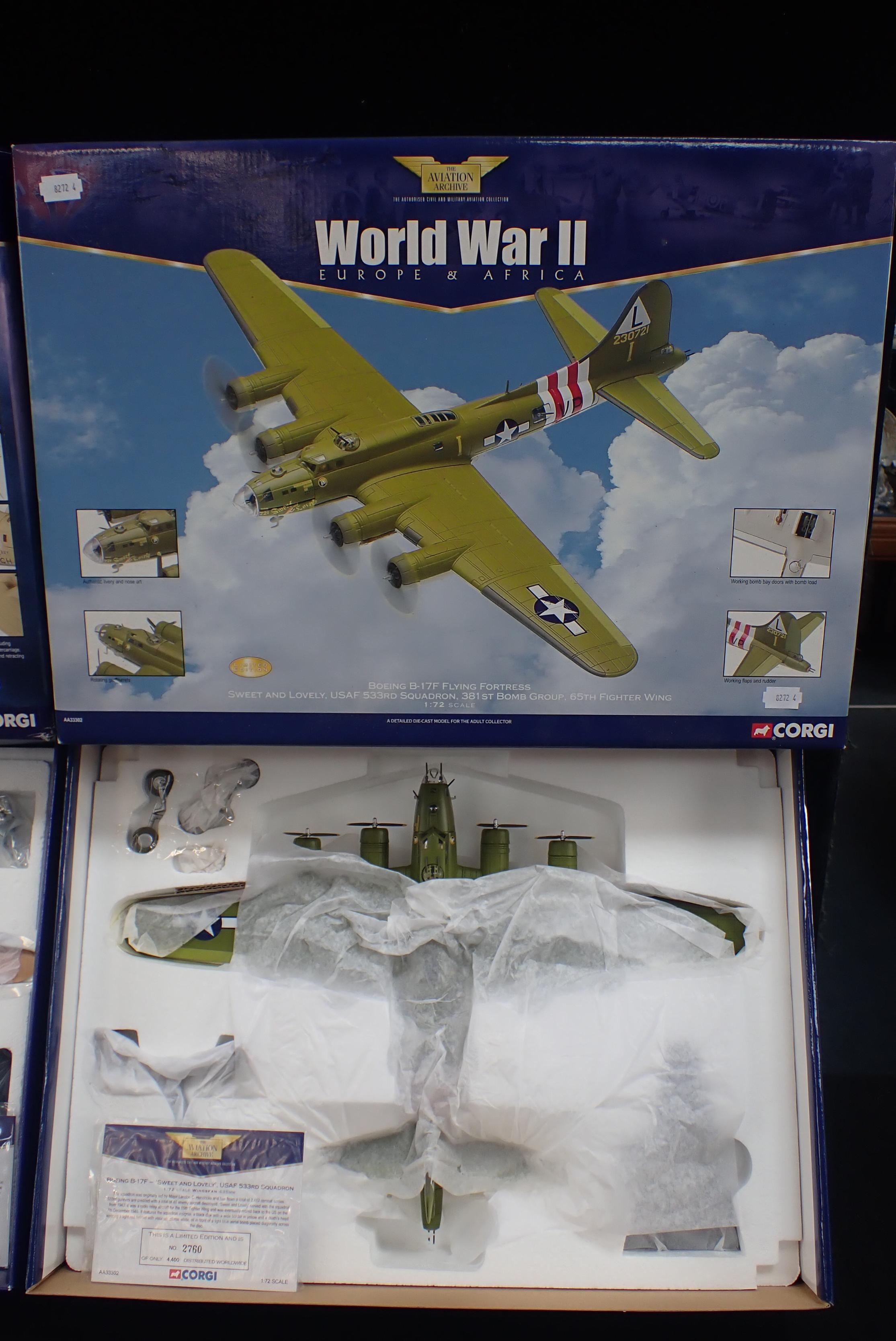 CORGI 'THE AVIATION ARCHIVE' WW2 EUROPE AND AFRICA SERIES No.AA33302 BOEING B-17F FLYING FORTRESS 'S - Image 5 of 8