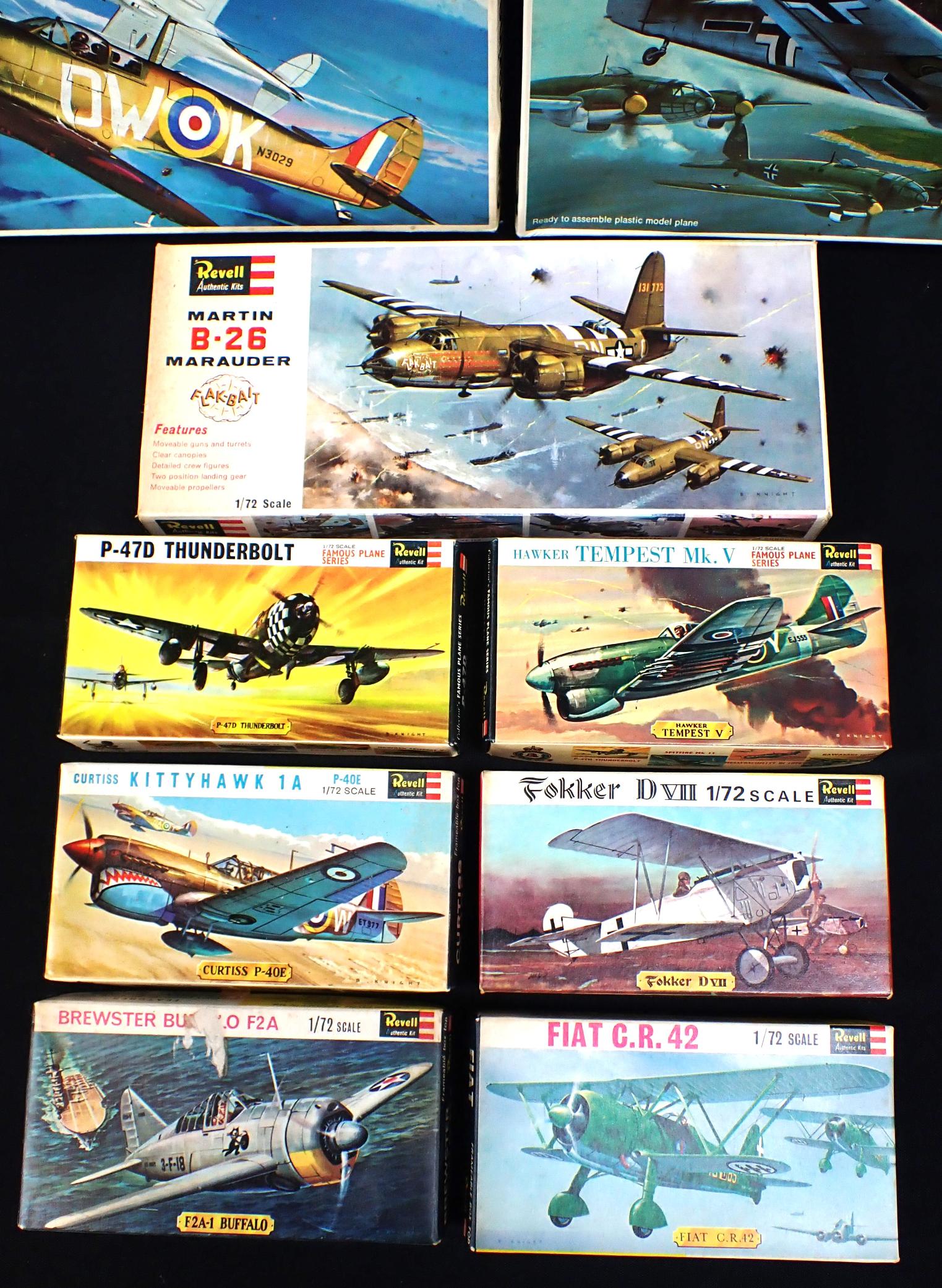 NINE BOXED 1960'S REVELL AUTHENTIC KITS MODEL PLANES - Image 2 of 6