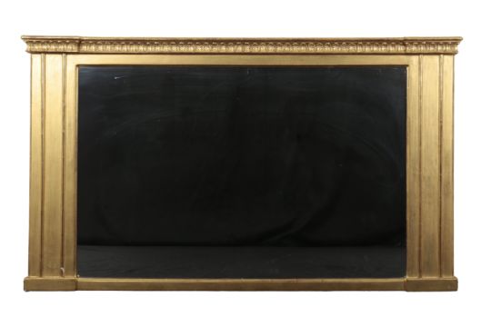 A 19TH CENTURY GILT OVERMANTEL MIRROR