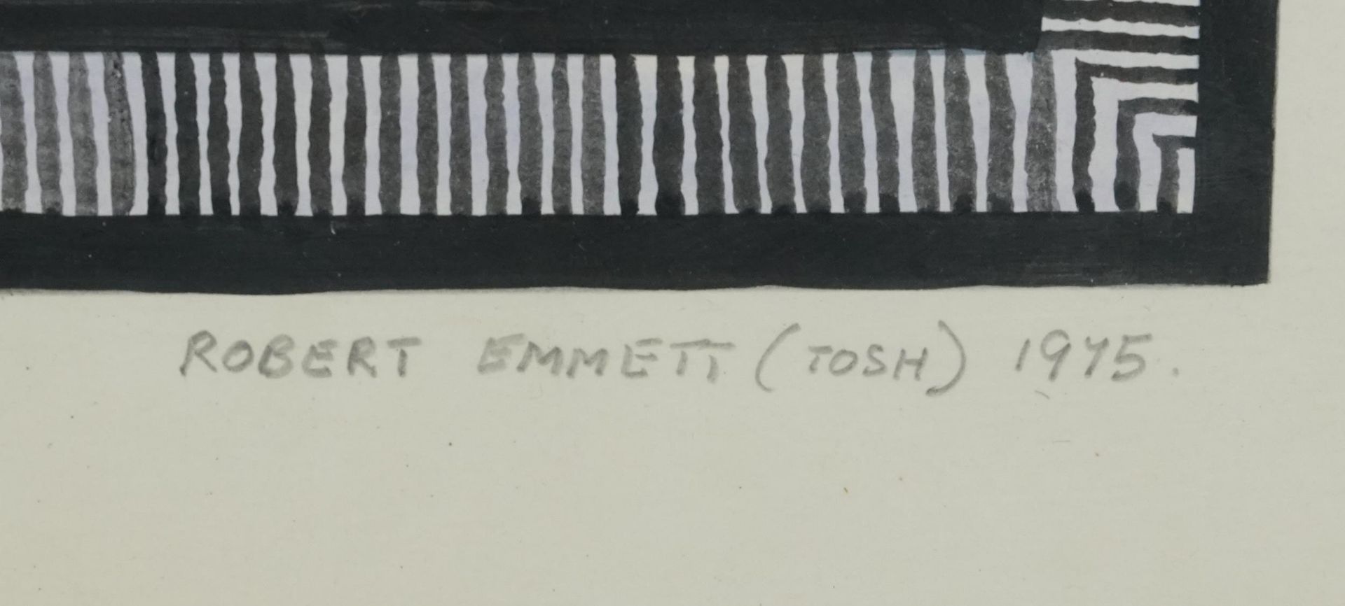 Robert Emmett (Tosh) 1975 - Abstract compositions, surreal landscapes, pair of mixed medias, - Bild 4 aus 9