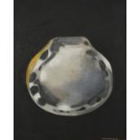 Arthur Hackney '64 - Round pebble on black ground, 1960s oil on canvas, inscribed verso, mounted and