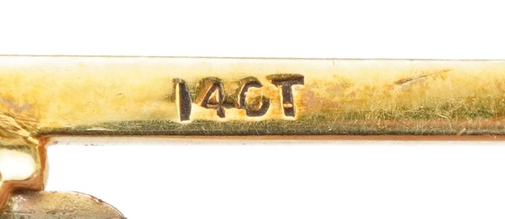 Naval interest 14ct gold seed pearl Merchant Navy bar brooch housed in a Goldsmiths & Silversmiths - Image 3 of 5
