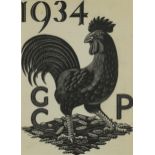 Eric Ravilious - Golden Cockerel Press, wood engraving inscribed Golden Cockerel Press Prospectus