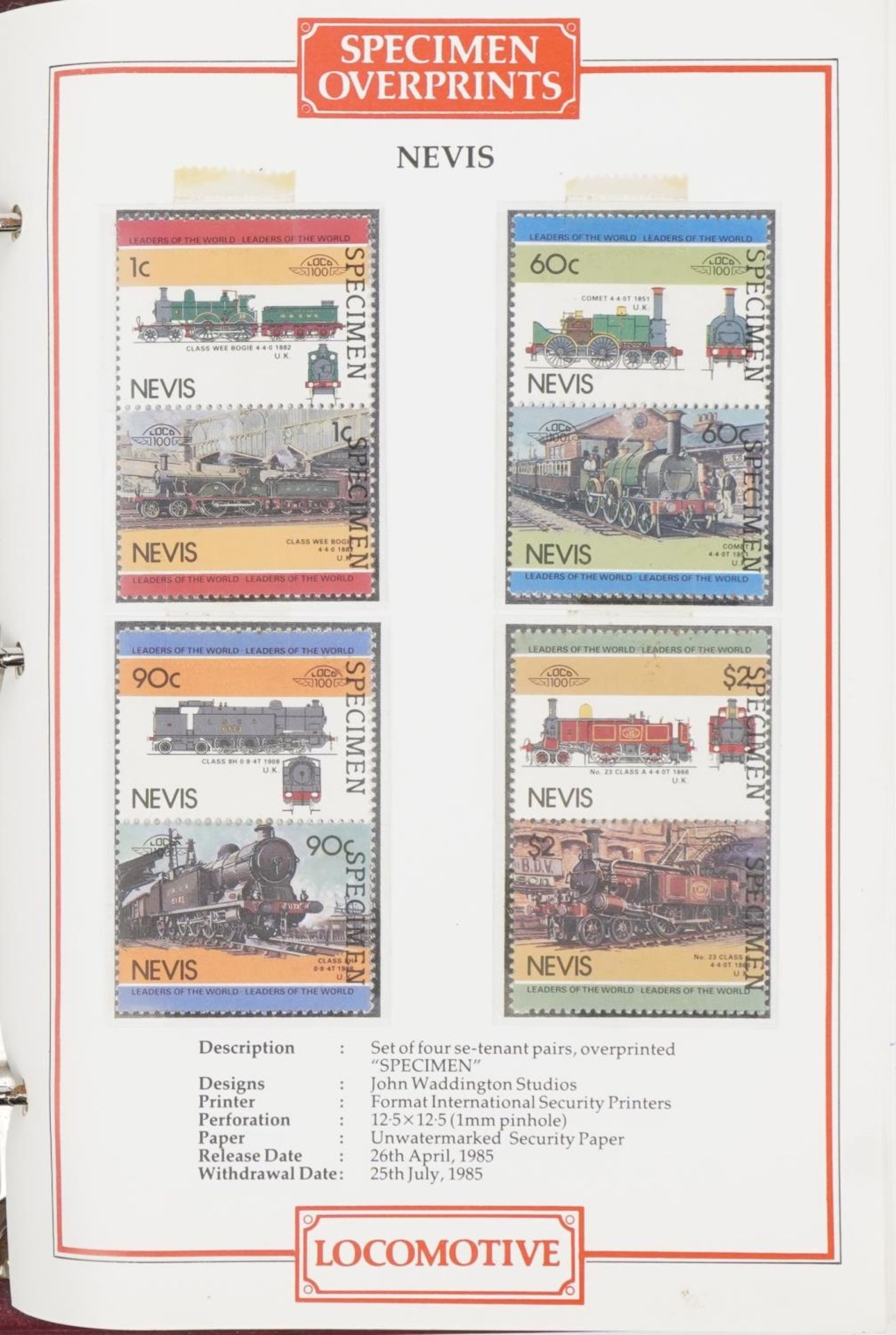 Collection of railway specimen stamps arranged in an album : For further information on this lot - Image 4 of 9