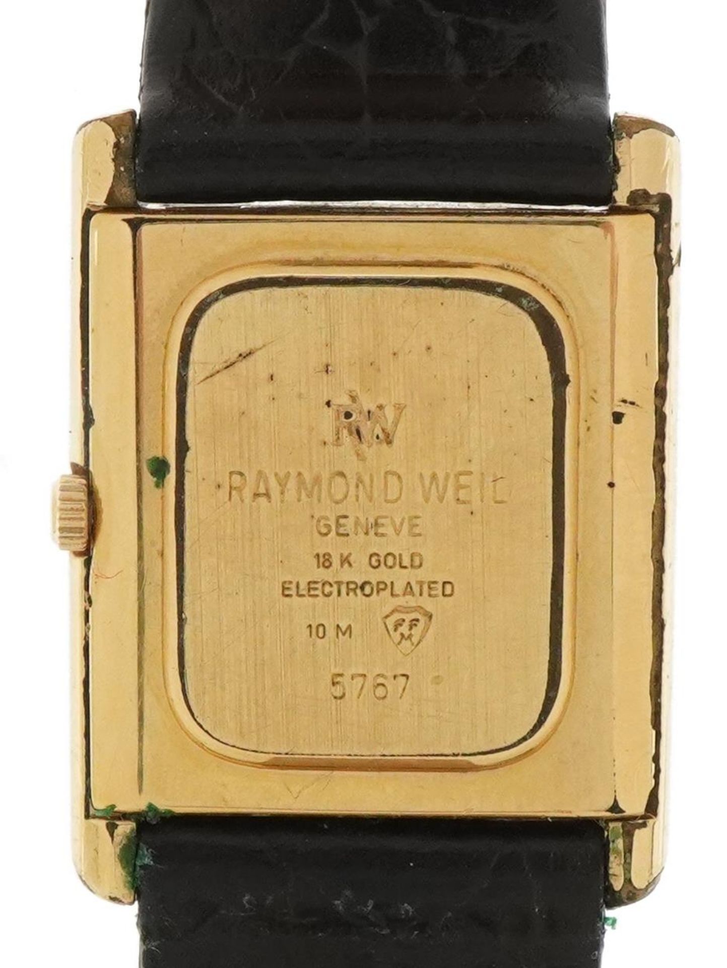 Raymond Weil, gentlemen's 18ct gold plated wristwatch, the case 23mm wide : For further - Image 3 of 4