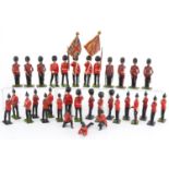 Collection of Britains hand painted lead soldiers including Royal Sussex Regiment and Marching