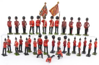 Collection of Britains hand painted lead soldiers including Royal Sussex Regiment and Marching
