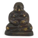 Chino Tibetan patinated bronze figure of seated Buddha, 11.5cm high : For further information on