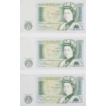 British and world banknotes arranged in an album including white five pound note, Chief Cashier P