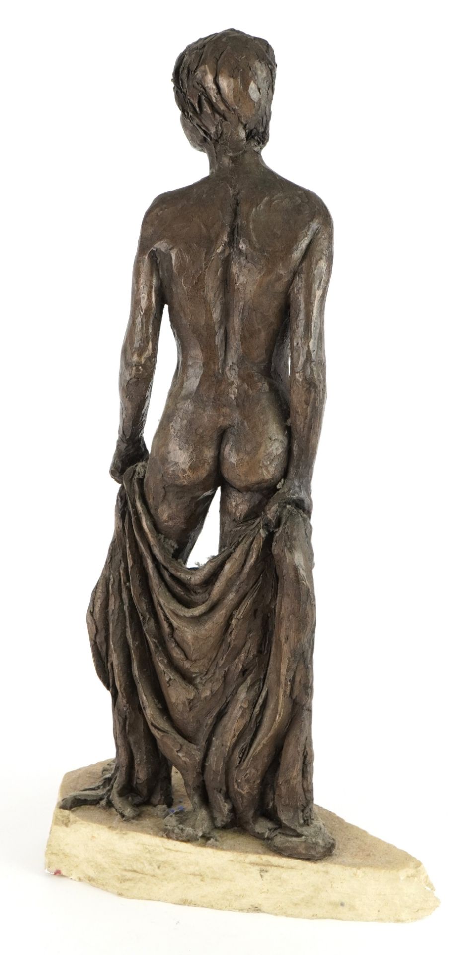 Manner of Neil Godfrey, Mid century style bronzed sculpture of a nude standing female on - Bild 3 aus 4