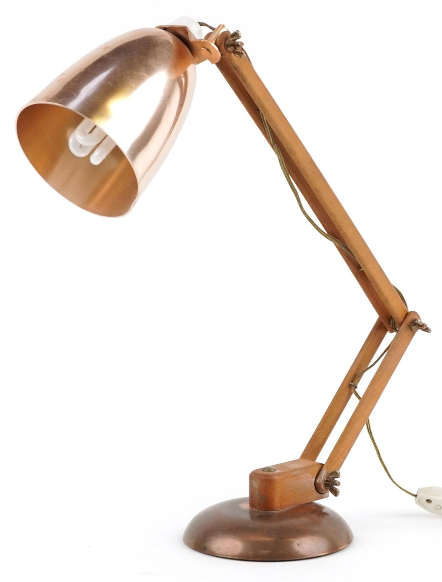 Vintage lightwood and coppered Anglepoise lamp : For further information on this lot please visit