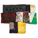 Vintage and later scarves, predominantly silk including Christian Dior, Delacroix, Hardy Amies,