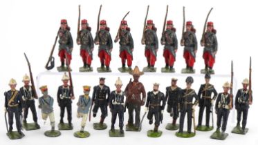 Britains hand painted lead soldiers, various regiments, some possibly German : For further