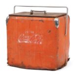 Vintage Coca Cola advertising ice cooler with carrying handles, 41cm H x 45.5cm W x 33cm D : For