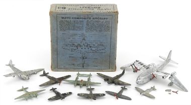 Five vintage diecast aeroplanes and Dinky Toys no 63 composite aircraft box : For further