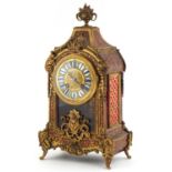 Rollin of Paris, 19th century French Louis XV style boulle work mantle clock striking on a bell with