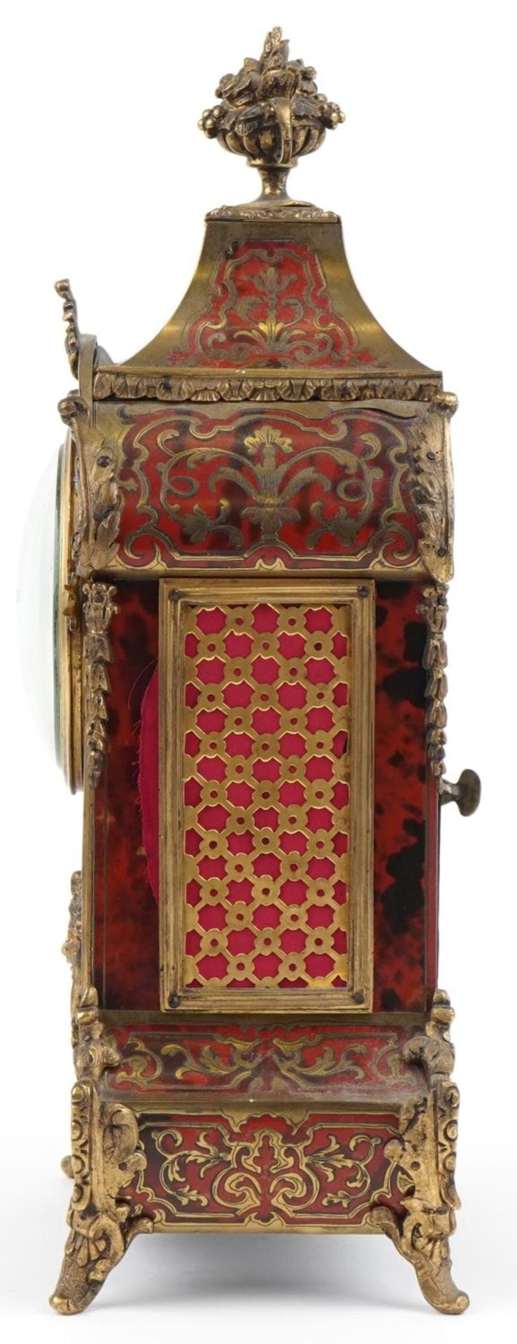 Rollin of Paris, 19th century French Louis XV style boulle work mantle clock striking on a bell with - Bild 3 aus 7