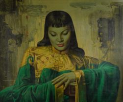 Vladimir Tretchikoff - Lady from Orient, vintage print on board, framed, 68.5cm x 58cm excluding the