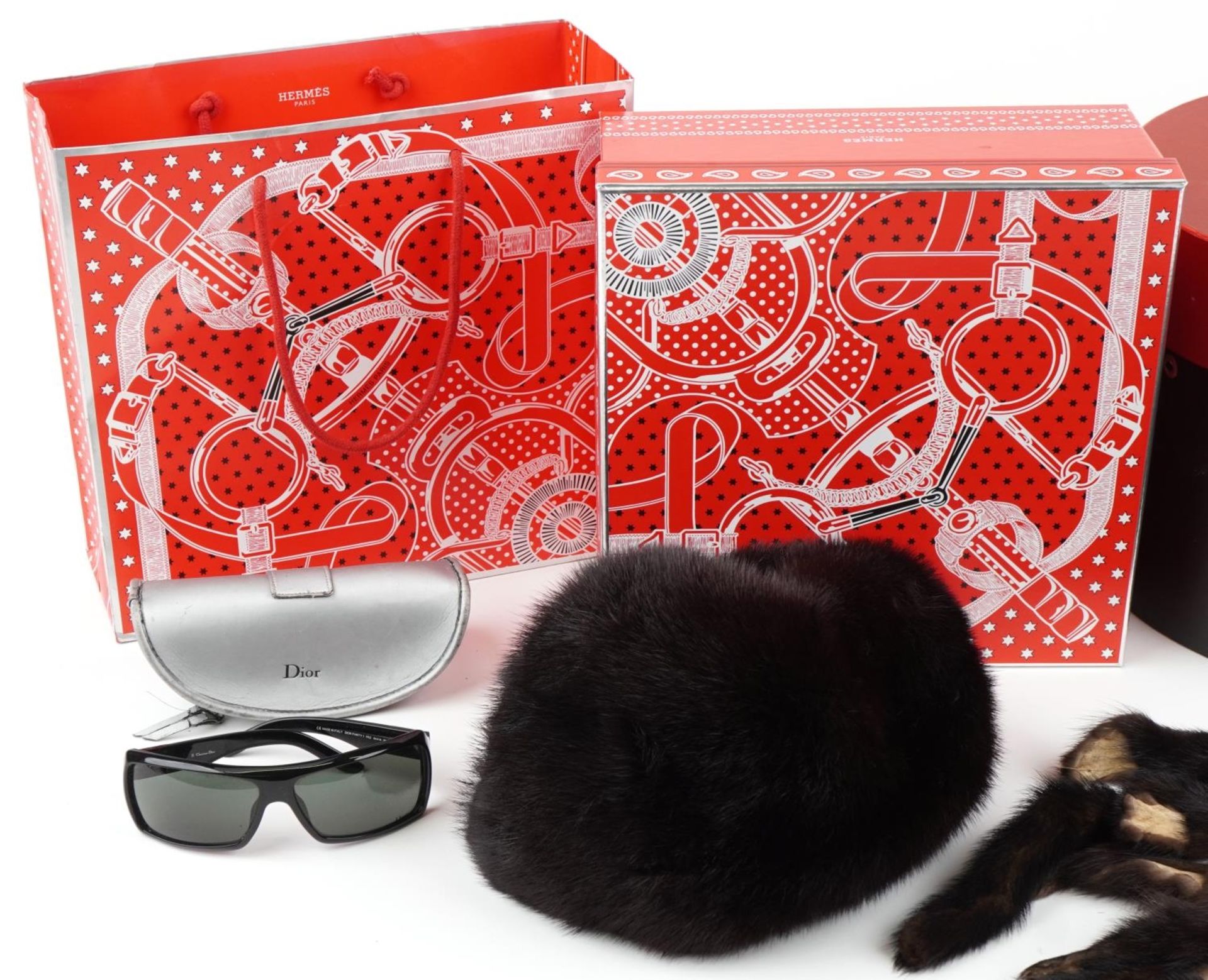 Vintage and later clothing and sundry items including ladies Christian Dior sunglasses, Hermes box - Image 2 of 8