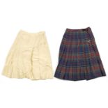 Burberry's Made in France skirt together with a Kinloch Anderson wool tartan skirt, size 14 : For