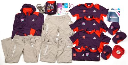 Sporting interest collectables, predominantly London 2012 Olympics including clothes, hats and pin