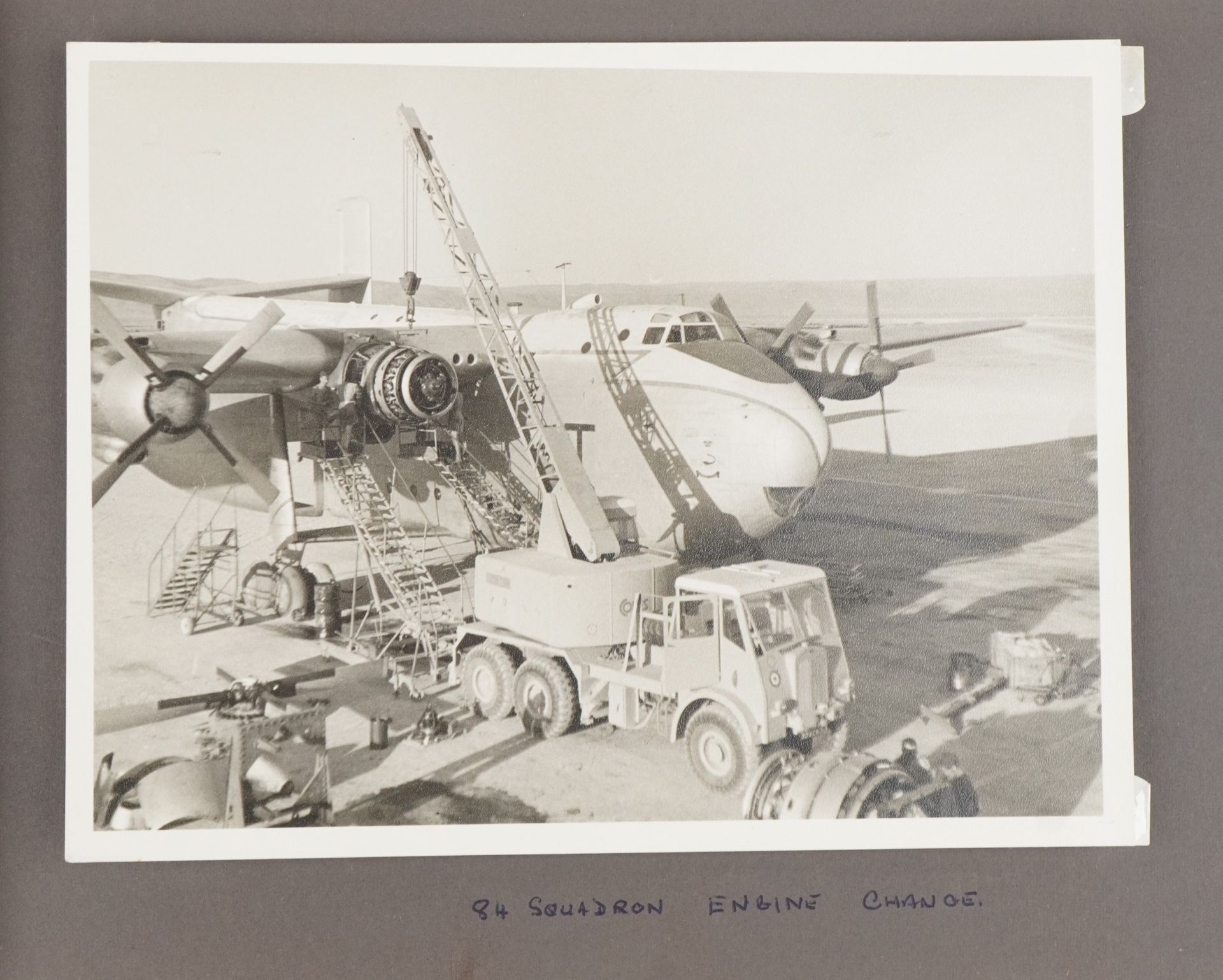Military interest photographs arranged in an album relating to Royal Air Force Salalah, Dhofar, - Image 13 of 28