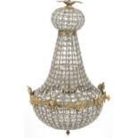 Large ornate chandelier with gilt metal mounts, 70cm high : For further information on this lot