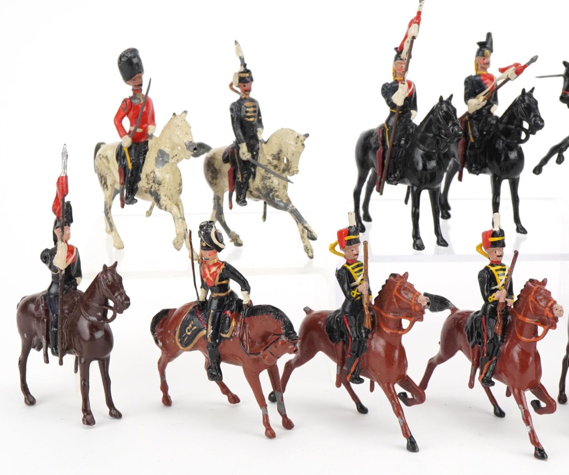 Collection of Britains hand painted lead soldiers on horseback including thirteenth Hussars and - Image 5 of 7